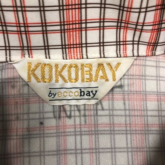 Vintage Kokobay By Eccobay Polyester Button Up‎ Shirt Plaid (NO SIZE TAG) (26) - Picture 8 of 10